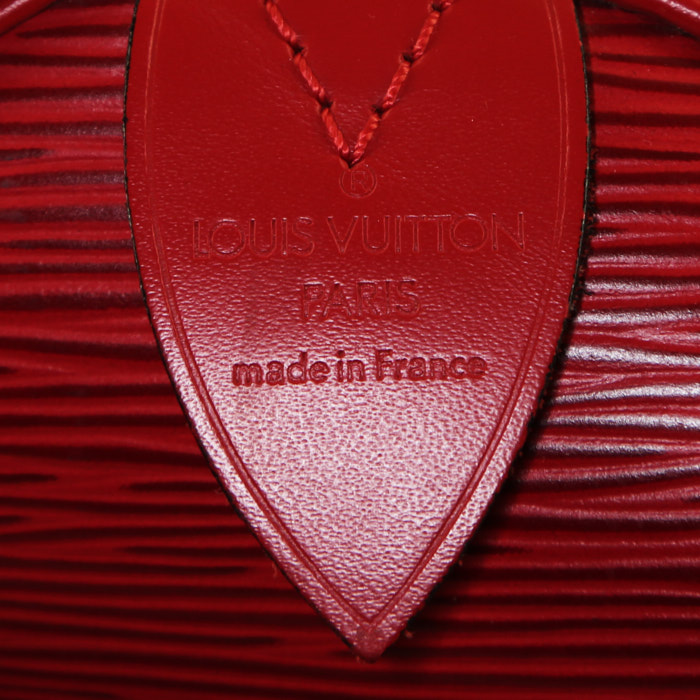 Borsa da viaggio Louis Vuitton Keepall 45 in pelle Epi rossa - Detail D3
