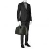 Bolsa de viaje Louis Vuitton Porte-habits en cuero taiga gris Ardoise - Detail D1 thumbnail