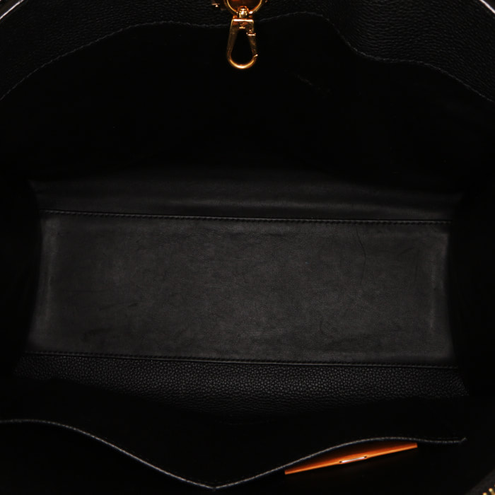 Bolso de mano Louis Vuitton City Steamer modelo mediano en cuero granulado negro - Detail D3