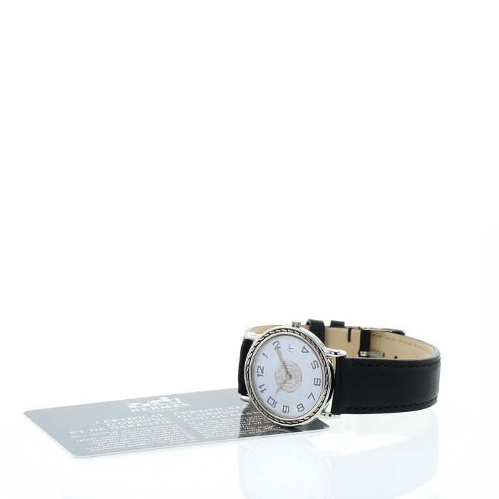 Hermes Sellier - wristwatch watch in stainless steel Circa 1989 - Detail D2