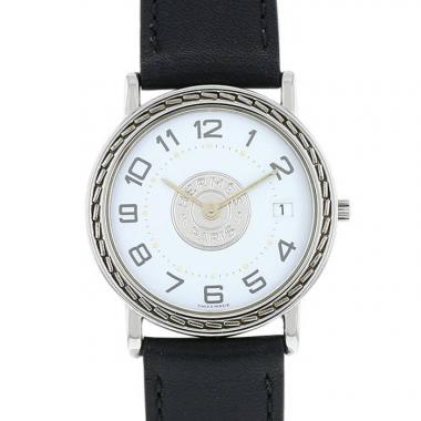 Reloj Hermes Sellier - wristwatch de acero Circa  1989