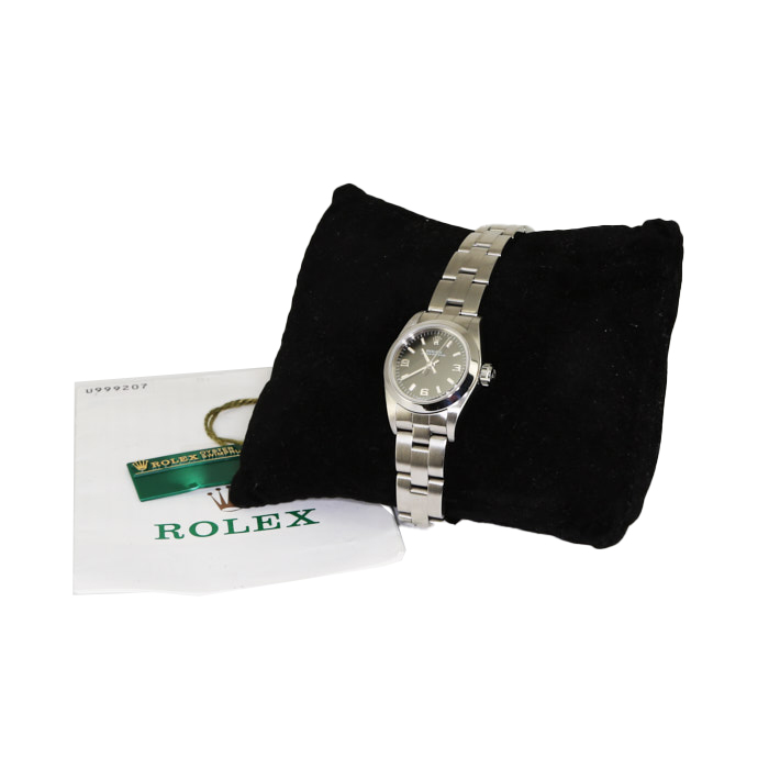 Rolex Lady Oyster Perpetual watch in stainless steel Ref: 67180 Circa  1998 - Detail D2