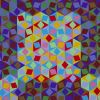 Victor Vasarely, "Photon-MC", from the album "Diam", silkscreen in colors on paper, signed and numbered, of 1988 - Detail D1 thumbnail