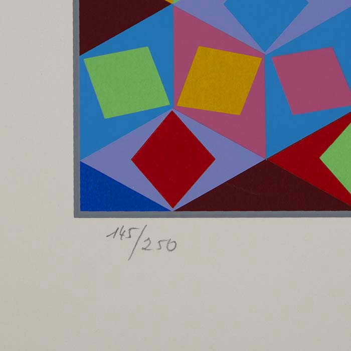 Victor Vasarely, "Photon-MC", from the album "Diam", silkscreen in colors on paper, signed and numbered, of 1988 - Detail D2