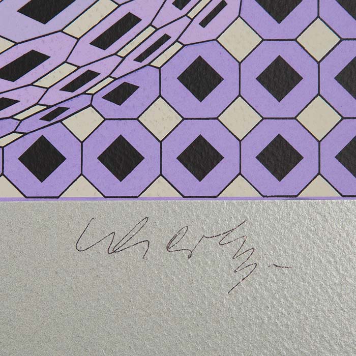 Victor Vasarely, "Abad", silkscreen in colors on paper, signed and numbered, of 1984 - Detail D3
