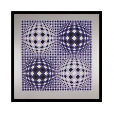 Victor Vasarely, "Abad", sérigraphie en couleurs sur papier, signée et numérotée, de 1984