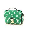 Louis Vuitton Metis micro handbag in green and white velvet and black leather - 00pp thumbnail
