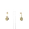 Earrings in yellow gold,  mother of pearl and onyx - 360 thumbnail