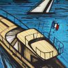 Bernard Buffet, "Full speed in the gulf", from the "Saint-Tropez" album, lithograph in colors on paper, signed and annotated EA (AP), of 1979 - Detail D1 thumbnail