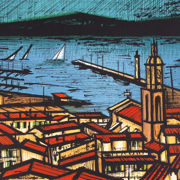 Bernard Buffet, "Saint-Tropez", lithographie en huit couleurs sur papier, signée et annotée EA, de 1981 - Detail D1