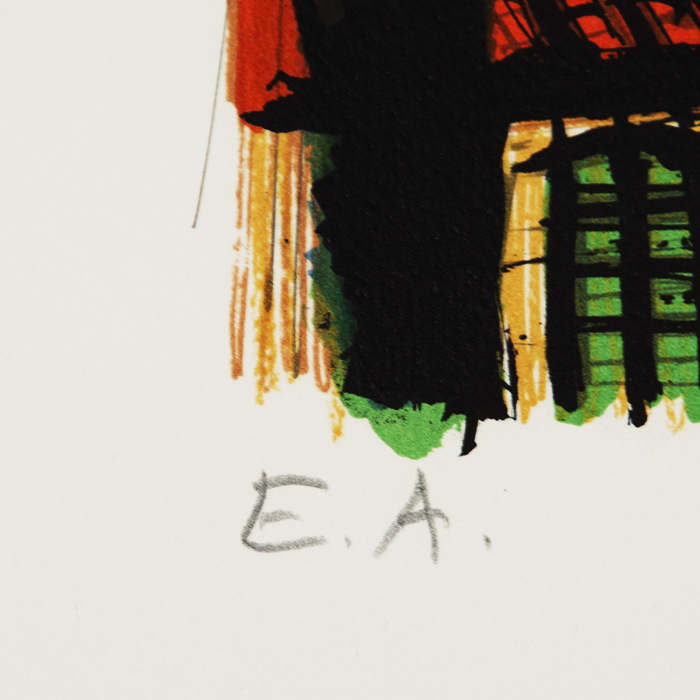 Bernard Buffet, "Saint-Tropez", lithograph in eight colors on paper, signed and annotated EA (AP), of 1981 - Detail D2