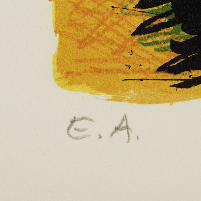 Bernard Buffet, "Le Village de Saint-Tropez", lithographie en neuf couleurs sur papier Arches, signée et annotée EA, de 1981 - Detail D2