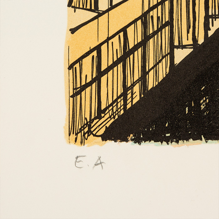 Bernard Buffet, "Venise, the bridge of Sighs", from the "Venise" album, lithograph in colors on paper, signed and annotated EA (AP), of 1986 - Detail D2