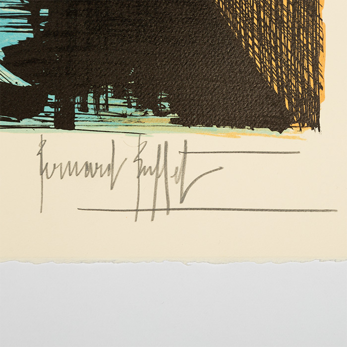 Bernard Buffet, "Venise, the bridge of Sighs", from the "Venise" album, lithograph in colors on paper, signed and annotated EA (AP), of 1986 - Detail D3