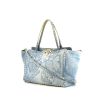 Valentino Rockstud trapeze handbag in blue denim - 00pp thumbnail