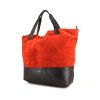 Shopping bag Givenchy in pelle nera e tessuto scamosciato rosso - 00pp thumbnail