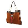 Gucci Rajah shopping bag in brown suede and black patent leather - 00pp thumbnail