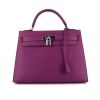 Hermes Kelly 32 cm handbag in purple Anemone epsom leather - 360 thumbnail