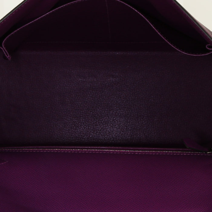 Bolso de mano Hermes Kelly 32 cm en cuero epsom violeta Anemone - Detail D3