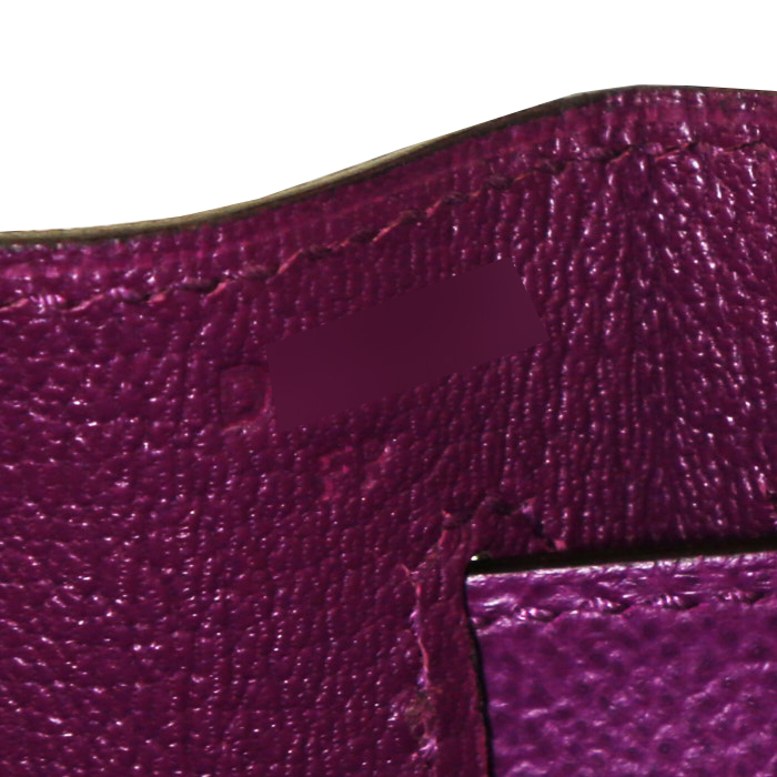 Borsa Hermes Kelly 32 cm in pelle Epsom viola Anemone - Detail D5