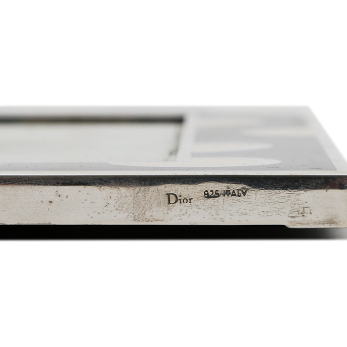 Christian Dior, a set of three rare frames, in sterling silver, enamel on creme black and brown background, from the 1980’s - Detail D3