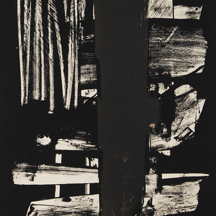 Pierre Soulages (1919-2022), Lithographie n°9 - 1959 - Detail D1