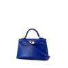 Sac à main Hermès Kelly 20 cm en cuir Mysore bleu-roi - 00pp thumbnail