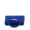 Hermès Kelly 20 cm handbag in royal blue Mysore leather - 360 Front thumbnail