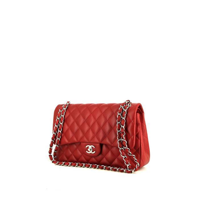 Authentic Chanel Double Flap Medium Lambskin Red Color Luxury Bags   Wallets on Carousell
