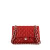Chanel  Timeless Jumbo shoulder bag  in red quilted grained leather - 360 thumbnail