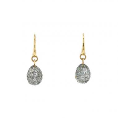 Pomellato Tabou earrings in pink gold,  silver and quartz