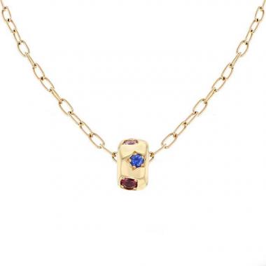 Collar Pomellato Iconica en oro rosa y zafiros