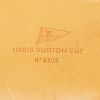 Bolsa de viaje Louis Vuitton America's Cup en lona a cuadros amarilla y cuero natural - Detail D4 thumbnail
