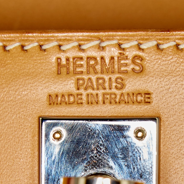 Borsa Hermes Kelly 25 cm in pelle naturale - Detail D4