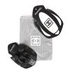 Chanel, two hand flippers, sport accessory, in black and white rubber, dustbag, signed - 00pp thumbnail