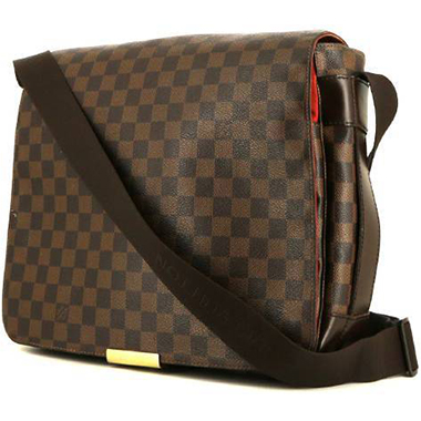 Louis Vuitton Bastille shoulder bag in ebene damier canvas and brown leather