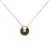 Cartier Amulette small model necklace in pink gold,  diamond and malachite - 00pp thumbnail
