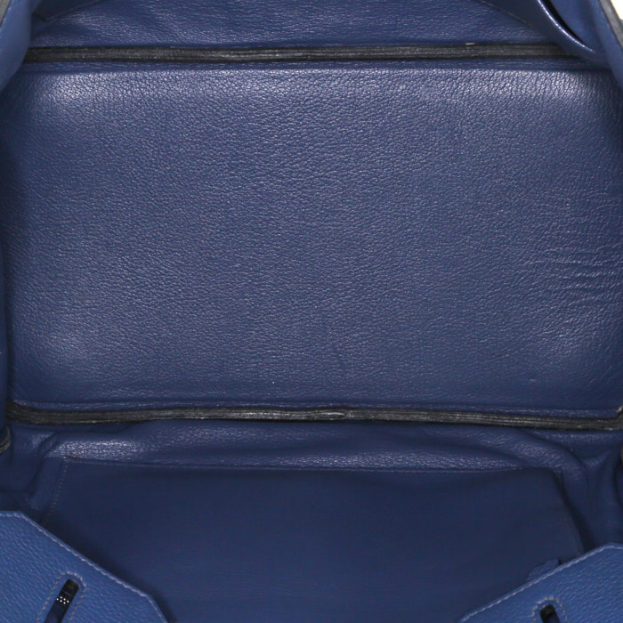 Hermès  Birkin 35 cm handbag  in blue togo leather - Detail D2