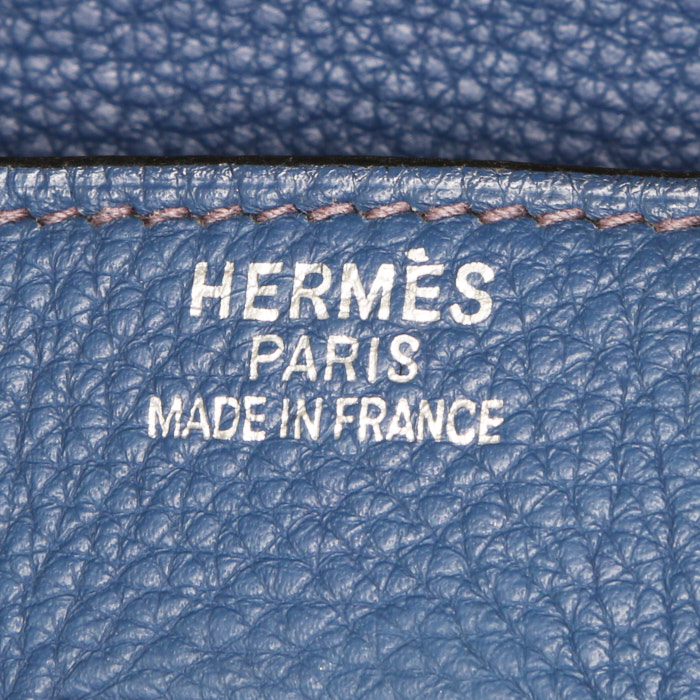 Hermès  Birkin 35 cm handbag  in blue togo leather - Detail D3