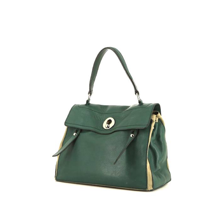 Muse two leather handbag Yves Saint Laurent Green in Leather - 4236236