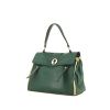 Saint Laurent Muse Two handbag in green leather and beige canvas - 00pp thumbnail