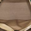 Saint Laurent Muse Two handbag in green leather and beige canvas - Detail D2 thumbnail