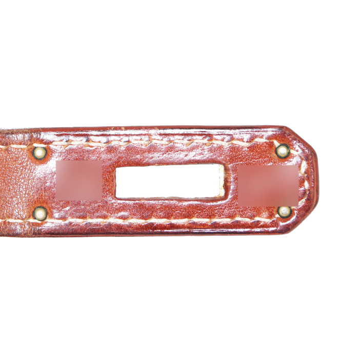 Bolso de mano Hermes Birkin 35 cm en cuero Barenia marrón - Detail D4