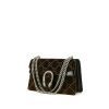Bolso de mano Gucci Dionysus modelo pequeño en terciopelo marrón y cuero negro - 00pp thumbnail