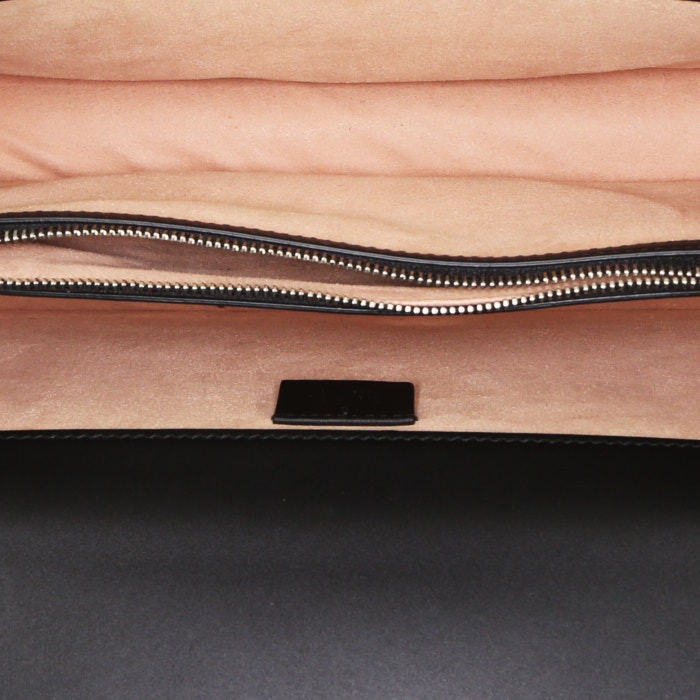 Gucci Dionysus small model handbag in brown velvet and black leather - Detail D3