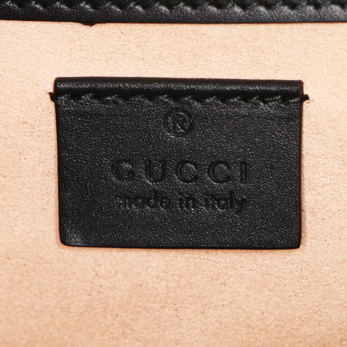 Gucci Dionysus small model handbag in brown velvet and black leather - Detail D4