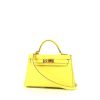 Sac/pochette Hermès Kelly 20 cm en cuir epsom jaune Lime - 00pp thumbnail
