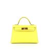 Bolso/bolsito Hermès Kelly 20 cm en cuero epsom amarillo Lime - 360 thumbnail