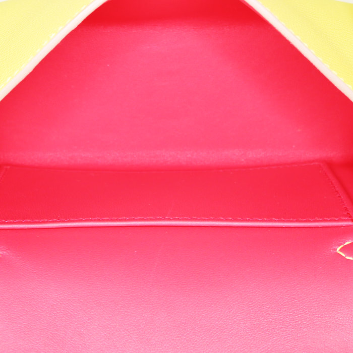 Borsa/pochette Hermès Kelly 20 cm in pelle Epsom giallo Lime - Detail D3