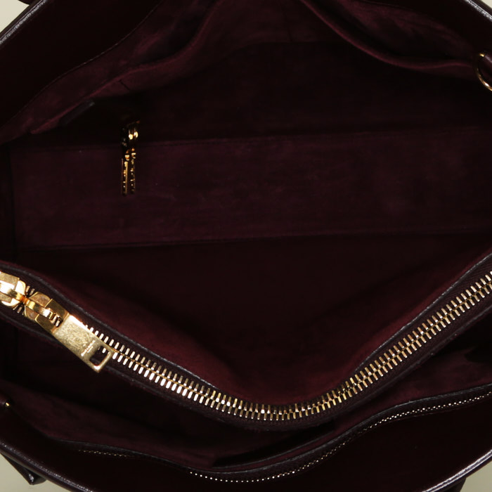 Saint Laurent Sac de jour small model handbag in burgundy leather - Detail D3